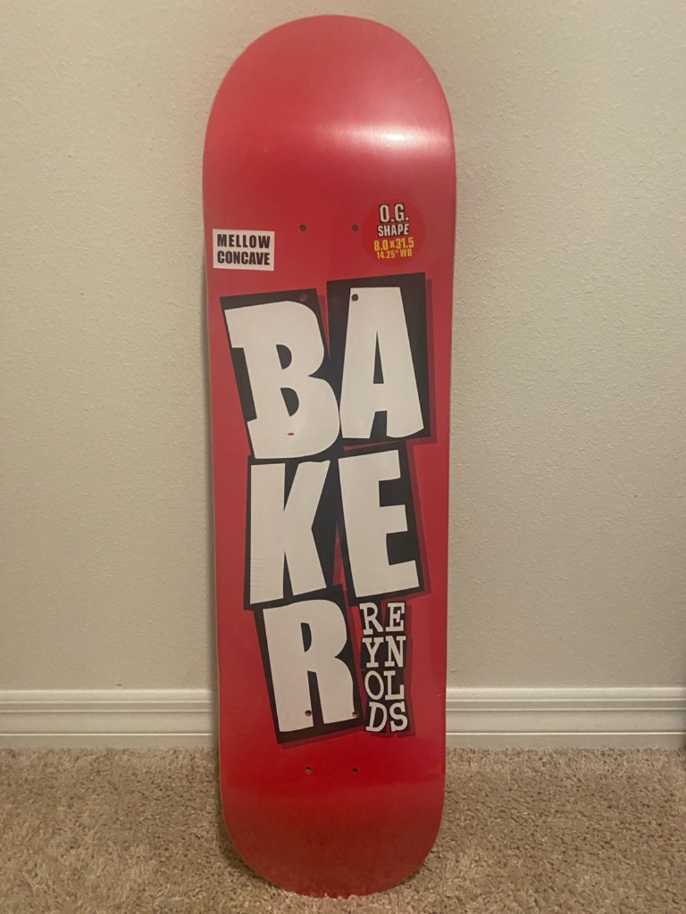 Bakers Reynolds Red Skateboard Deck - Men's Accessories